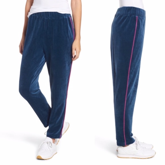 bp Pants - BP. Velour Track Pants Blue Size XL